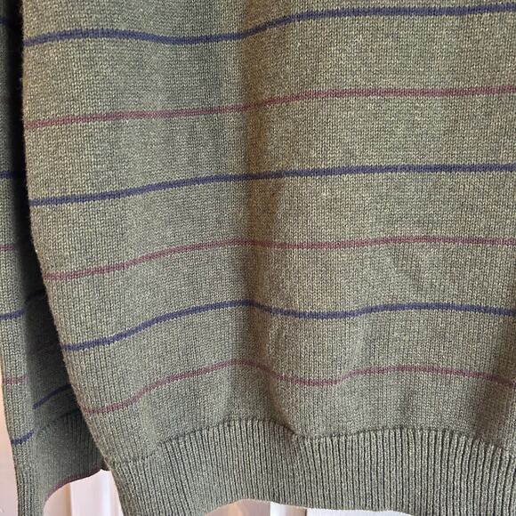 Jos A. Bank Sweater Striped Traditional Fit 2X Cotton Wool Blend Academia Preppy - Picture 9 of 9